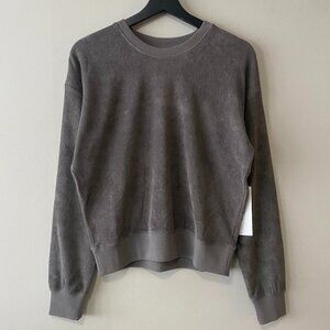 NWT Paper Label 100% Cotton Sasha Sweatshirt Charcoal Grey